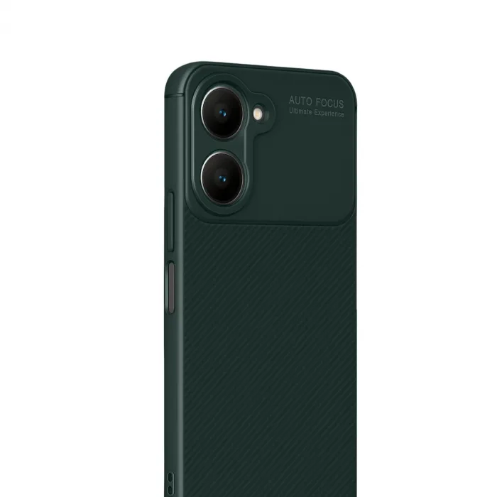 Newface Vivo Y18 Kılıf Auto Focus Karbon Kapak - Koyu Yeşil