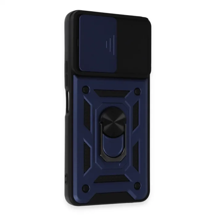 Newface Vivo Y36 Kılıf Pars Lens Yüzüklü Silikon - Lacivert