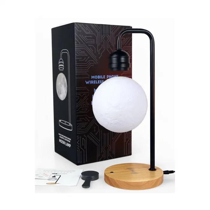 Newface Xf02 Ay Görünümlü Kablosuz Şarj Özellikli Gece Lambası - Siyah