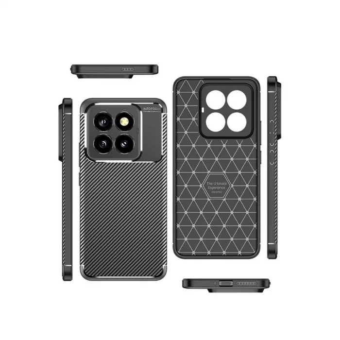 Newface Xiaomi Mi 14t Pro Kılıf Auto Focus Karbon Kapak - Siyah