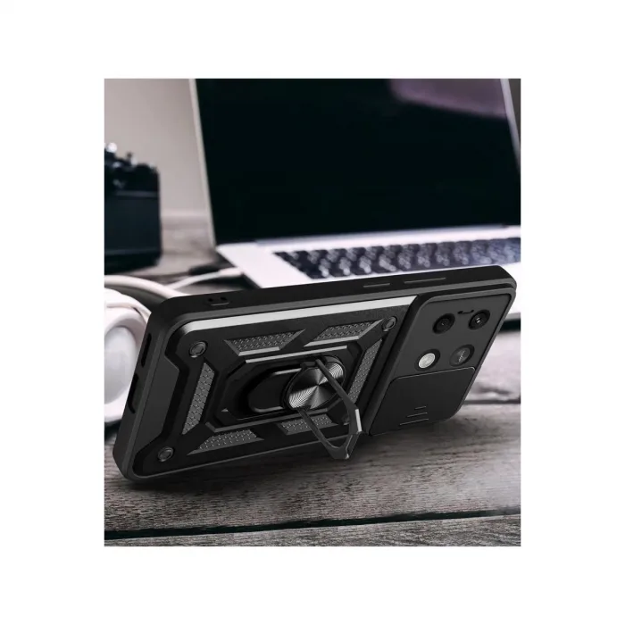 Newface Xiaomi Poco X6 Pro Kılıf Pars Lens Yüzüklü Silikon - Kırmızı