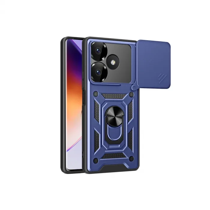 Newface Xiaomi Redmi 13 4g Kılıf Pars Lens Yüzüklü Silikon - Lacivert