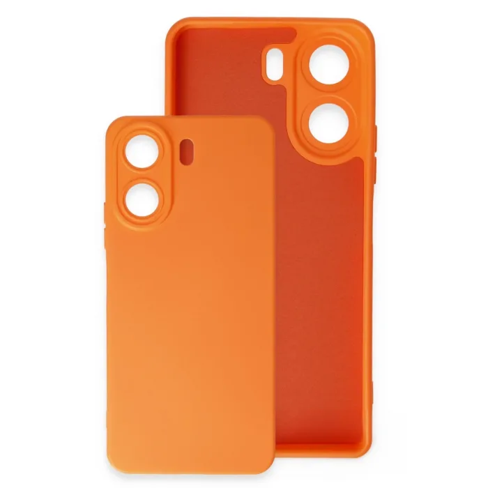 Newface Xiaomi Redmi 13c Kılıf Nano İçi Kadife Silikon - Turuncu