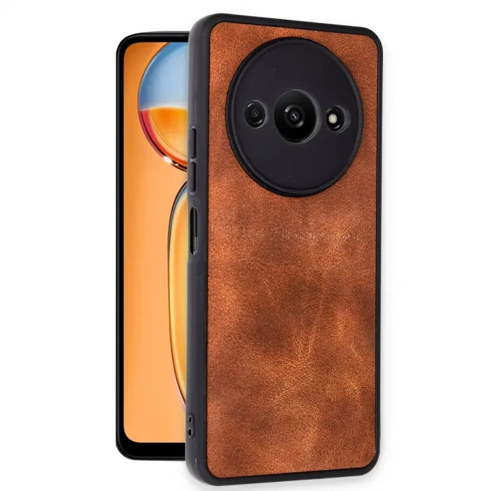 Newface Xiaomi Redmi A3 4g Kılıf Aras Deri Kapak - Taba