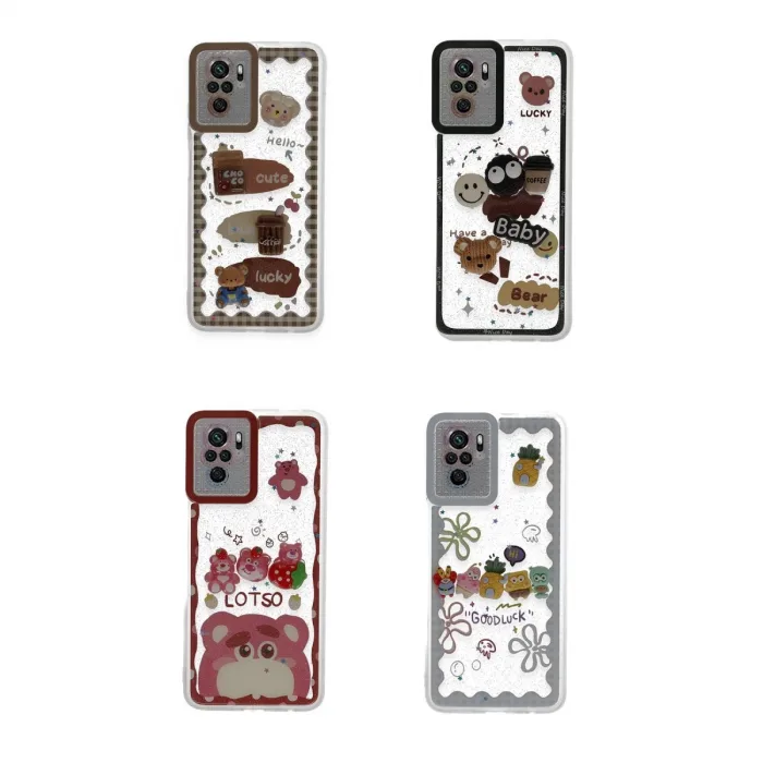 Newface Xiaomi Redmi Note 10 Pro Kılıf Sweet Desenli Silikon Kapak - Şeffaf