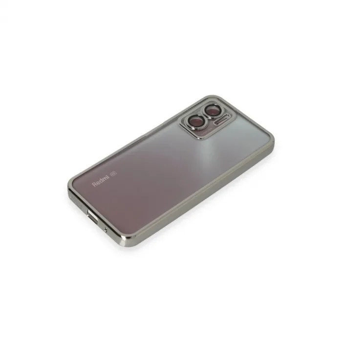 Newface Xiaomi Redmi Note 11e Kılıf Razer Lensli Silikon - Gümüş