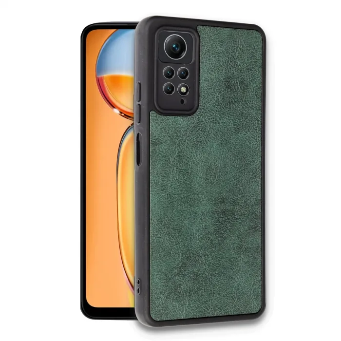 Newface Xiaomi Redmi Note 12 Pro 4g Kılıf Aras Deri Kapak - Koyu Yeşil