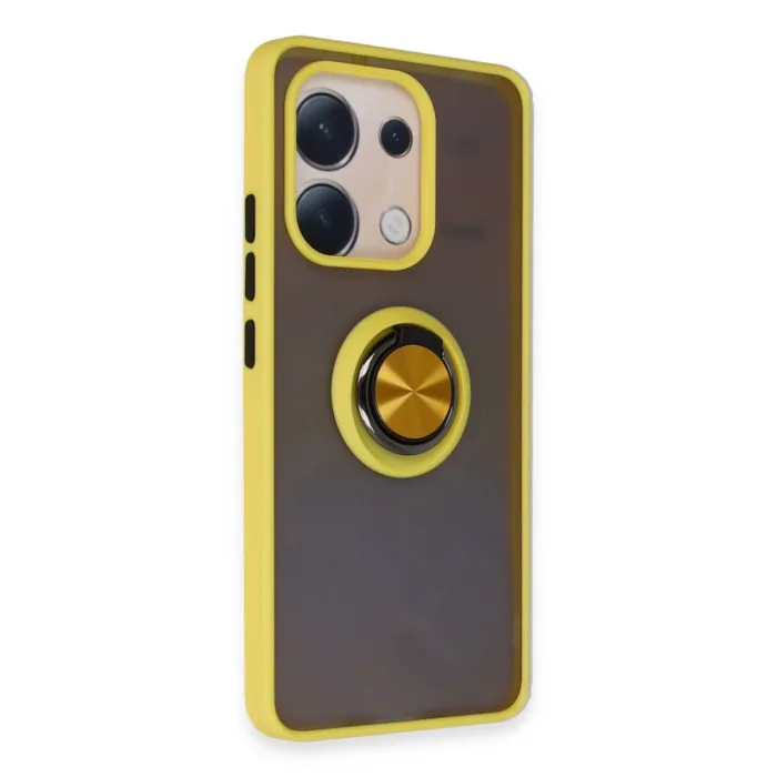 Newface Xiaomi Redmi Note 13 4g Kılıf Montreal Yüzüklü Silikon Kapak - Sarı
