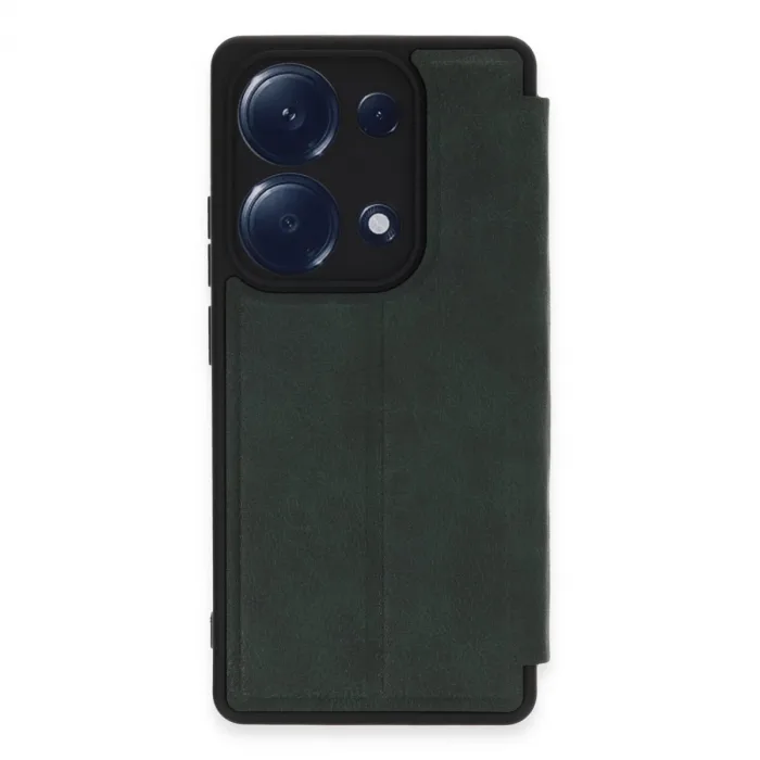 Newface Xiaomi Redmi Note 13 Pro 4g Kılıf Flip Cover - Koyu Yeşil