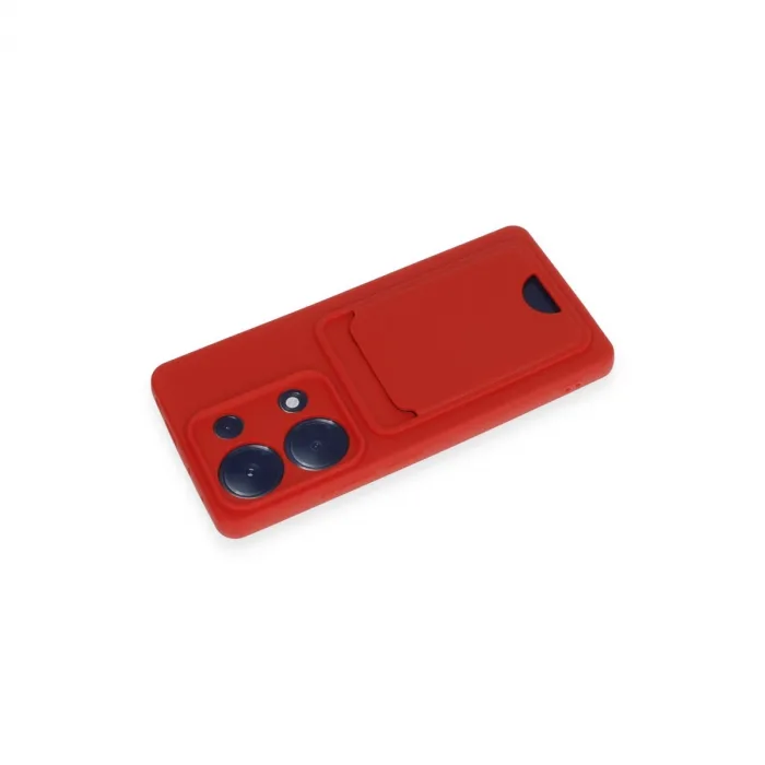 Newface Xiaomi Redmi Note 13 Pro 4g Kılıf Kelvin Kartvizitli Silikon - Kırmızı