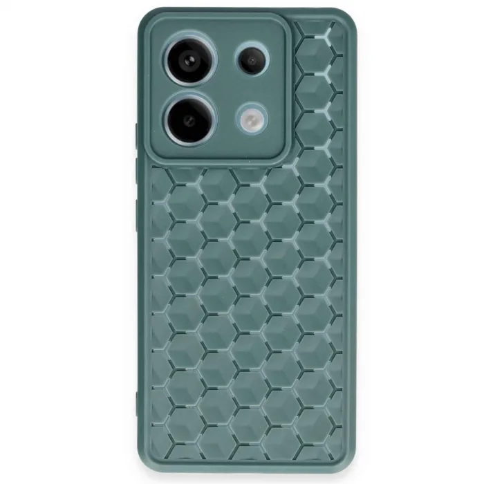 Newface Xiaomi Redmi Note 13 Pro 5g Kılıf Petek Silikon Kapak - Koyu Yeşil