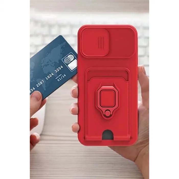 Newface Xiaomi Redmi Note 13 Pro 5g Kılıf Zuma Kartvizitli Yüzüklü Silikon - Pembe