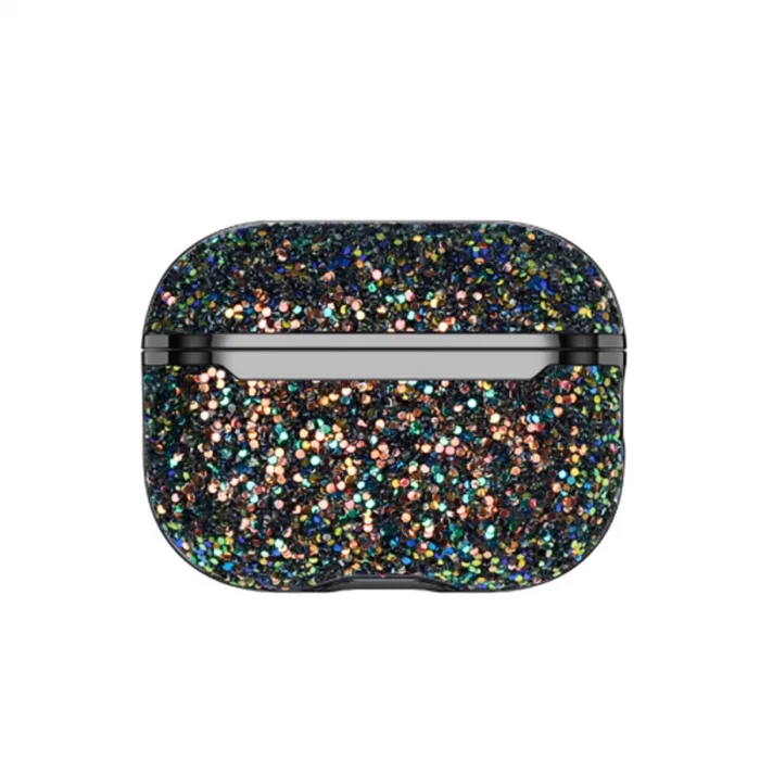 Onegif Airpods 2 (2.nesil) Bright Simli Airpods Kapak - Siyah