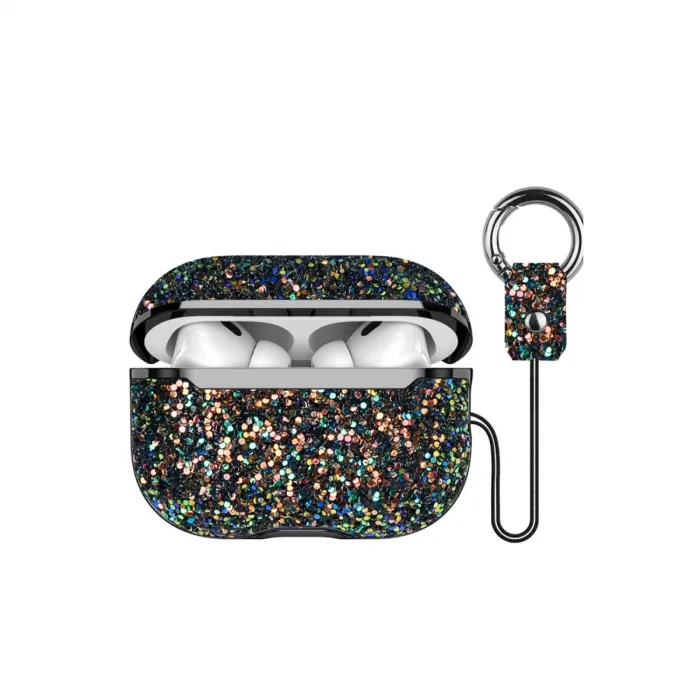 Onegif Airpods Pro 2 (2.nesil) Bright Simli Airpods Kapak - Siyah