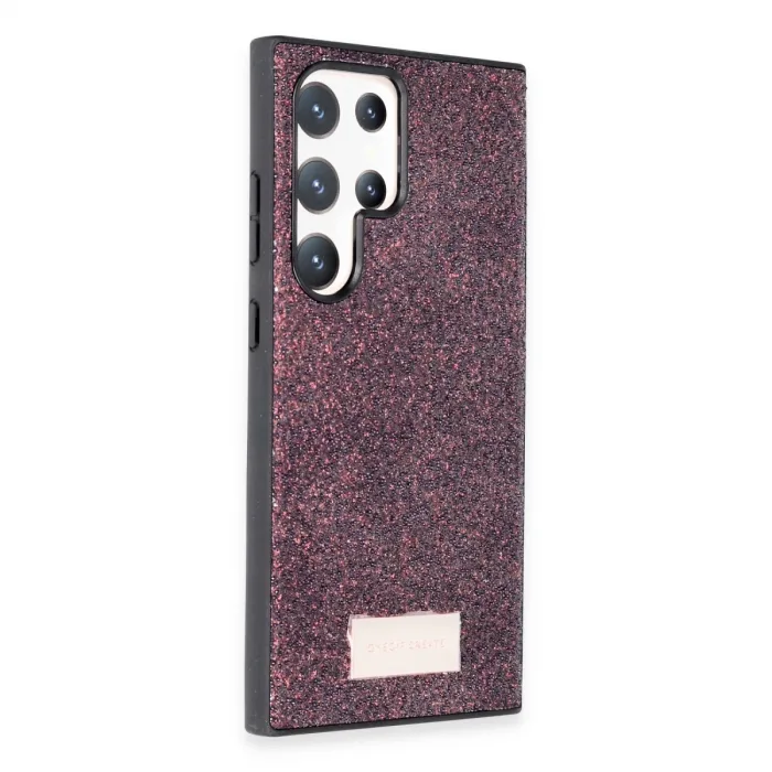 Onegif Samsung Galaxy S24 Ultra Bright Simli Kapak - Derin Mor