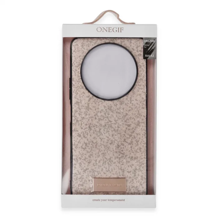 Onegif Xiaomi Redmi A3 4g Bright Simli Kapak - Gold