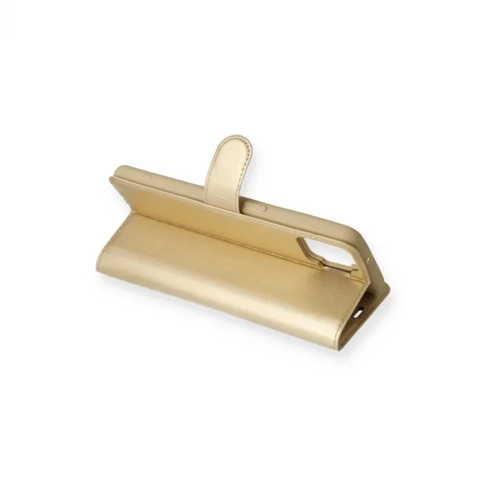 Oppo A73 Kılıf Trend S Plus Kapaklı Kılıf - Gold