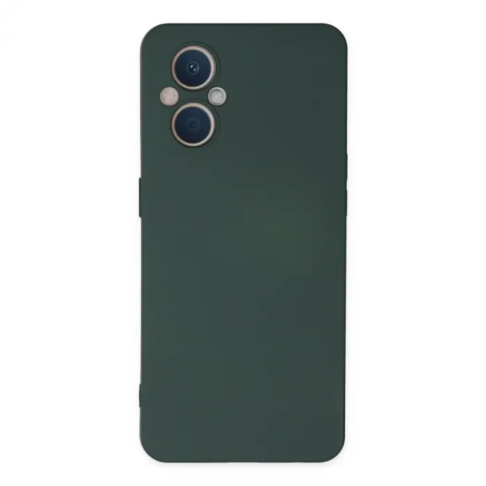 Oppo Reno 7 Lite Kılıf Nano İçi Kadife Silikon - Koyu Yeşil