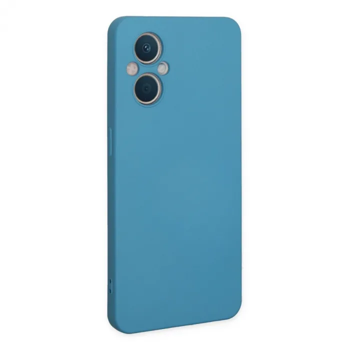 Oppo Reno 7 Lite Kılıf Nano İçi Kadife Silikon - Mavi