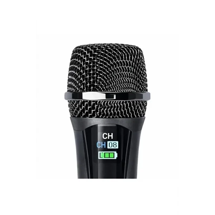 Profesyonel Çiftli Kablosuz Mikrofon Seti Karaoke Şarj Edilebilir 50 Metre