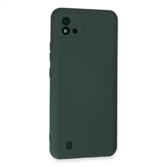 Realme C11 2021 Kılıf Nano İçi Kadife Silikon - Koyu Yeşil