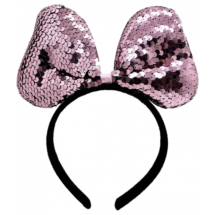 Renk Değiştiren Pullu Payetli Fiyonk Parti Tacı Pembe Gümüş Renk 20x16 Cm