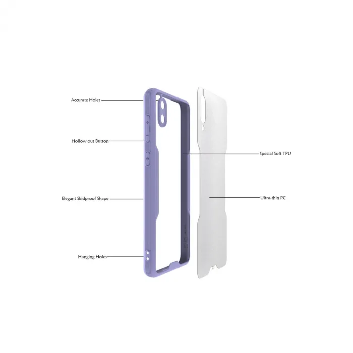 Samsung Galaxy A02 Kılıf Platin Silikon - Kırmızı