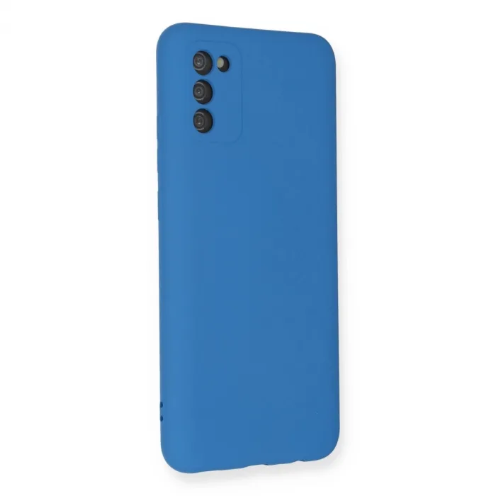 Samsung Galaxy A02s Kılıf Nano İçi Kadife Silikon - Mavi