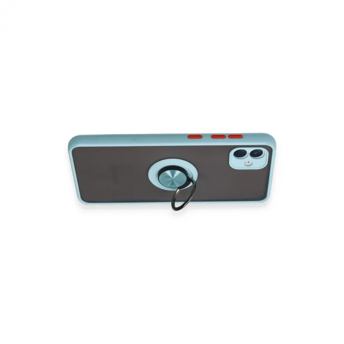 Samsung Galaxy A04 Kılıf Montreal Yüzüklü Silikon Kapak - Buz Mavi