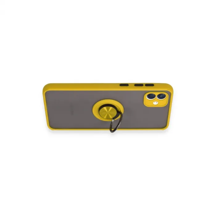 Samsung Galaxy A04 Kılıf Montreal Yüzüklü Silikon Kapak - Sarı