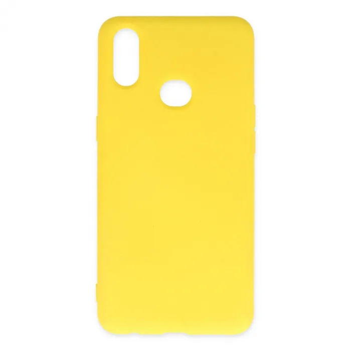 Samsung Galaxy A10s Kılıf Nano İçi Kadife Silikon - Sarı