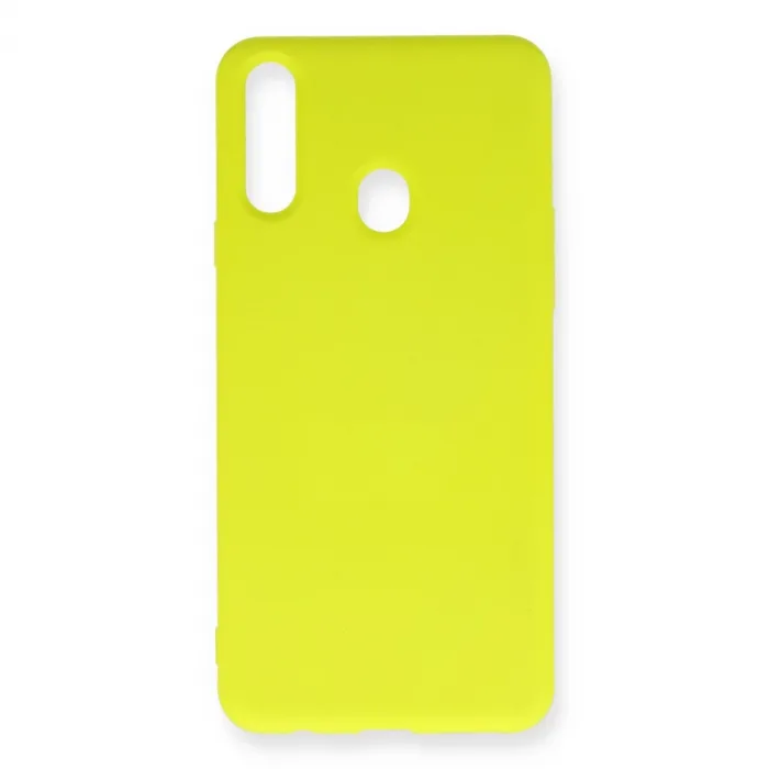 Samsung Galaxy A20s Kılıf Nano İçi Kadife Silikon - Sarı