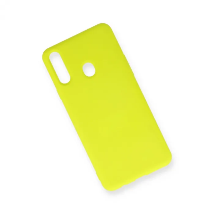 Samsung Galaxy A20s Kılıf Nano İçi Kadife Silikon - Sarı