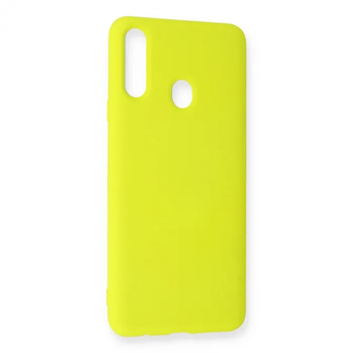 Samsung Galaxy A20s Kılıf Nano İçi Kadife Silikon - Sarı