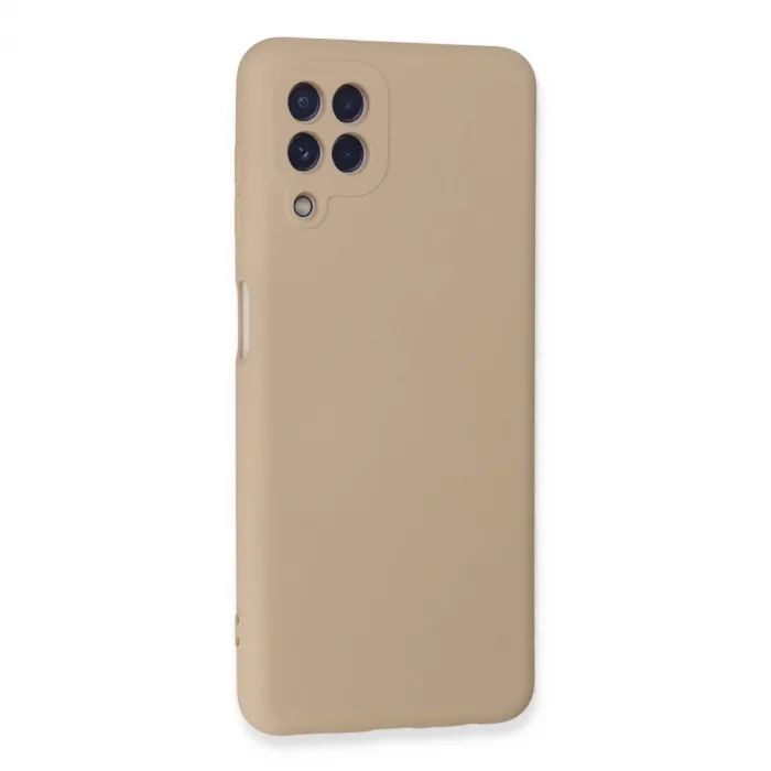 Samsung Galaxy A22 Kılıf Nano İçi Kadife Silikon - Pudra
