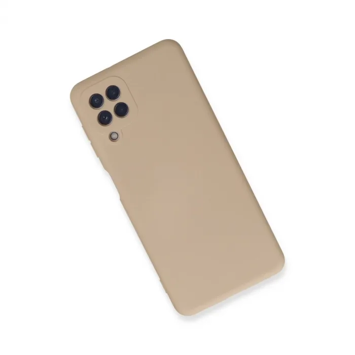 Samsung Galaxy A22 Kılıf Nano İçi Kadife Silikon - Pudra