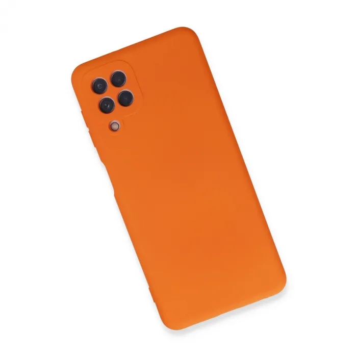 Samsung Galaxy A22 Kılıf Nano İçi Kadife Silikon - Turuncu