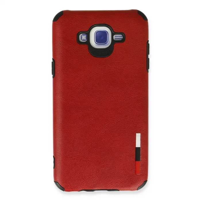 Samsung Galaxy J7 Kılıf Loop Deri Silikon - Kırmızı