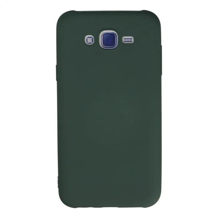 Samsung Galaxy J7 Kılıf Nano İçi Kadife Silikon - Koyu Yeşil
