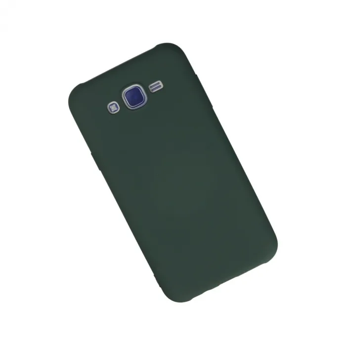 Samsung Galaxy J7 Kılıf Nano İçi Kadife Silikon - Koyu Yeşil