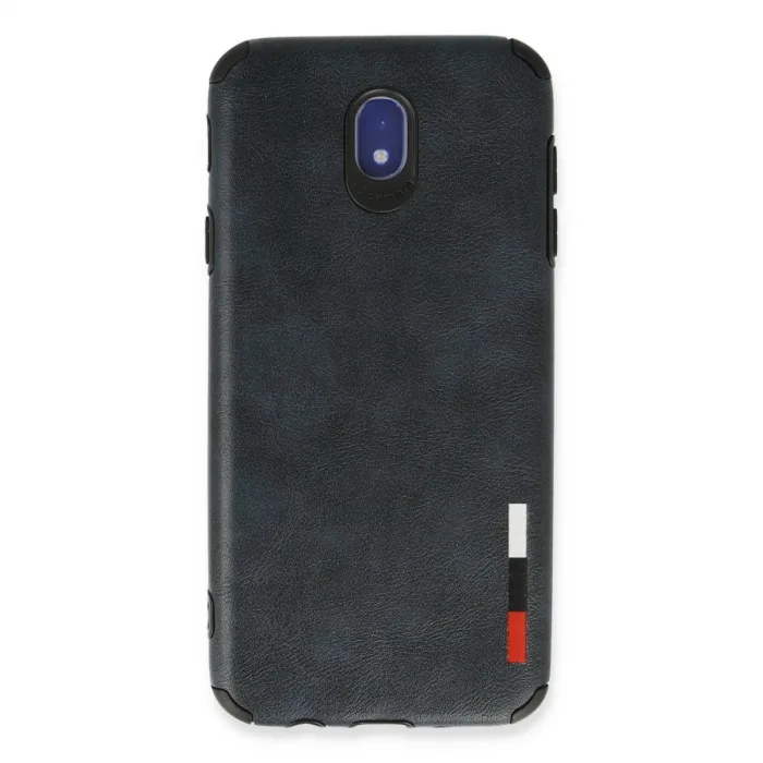 Samsung Galaxy J7 Pro / J730 Kılıf Loop Deri Silikon - Lacivert