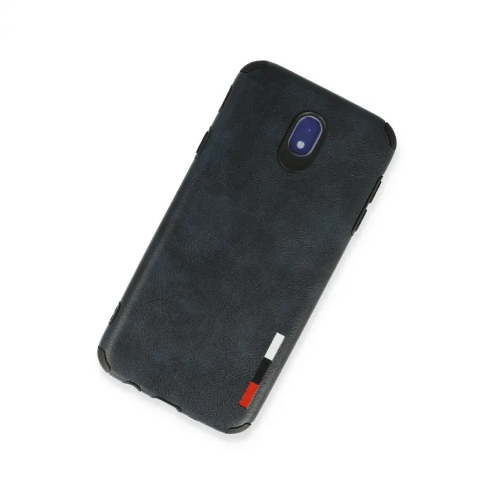 Samsung Galaxy J7 Pro / J730 Kılıf Loop Deri Silikon - Lacivert