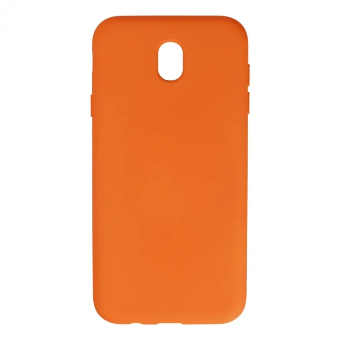 Samsung Galaxy J7 Pro / J730 Kılıf Nano İçi Kadife Silikon - Turuncu