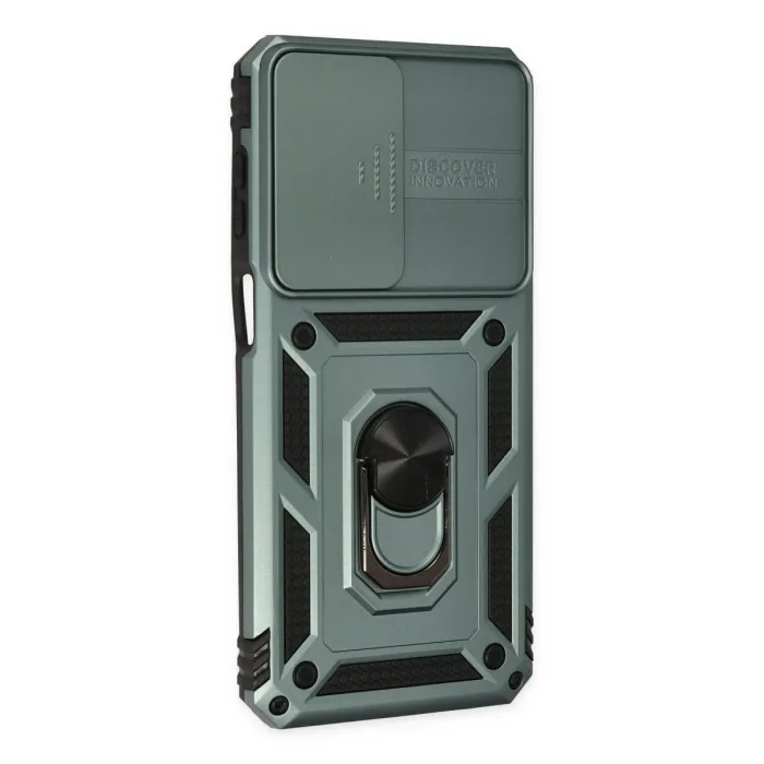 Samsung Galaxy M33 Kılıf Pars Lens Yüzüklü Silikon - Yeşil