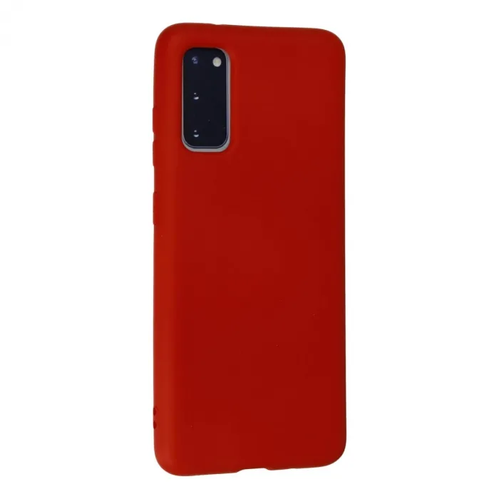 Samsung Galaxy S20 Kılıf Nano İçi Kadife Silikon - Kırmızı