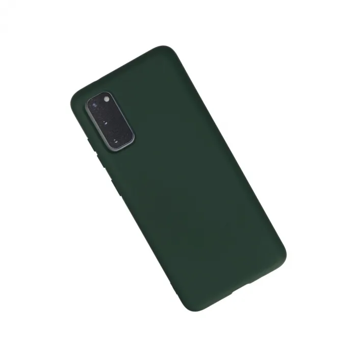 Samsung Galaxy S20 Kılıf Nano İçi Kadife Silikon - Koyu Yeşil