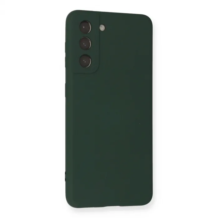 Samsung Galaxy S21 Kılıf Nano İçi Kadife Silikon - Koyu Yeşil
