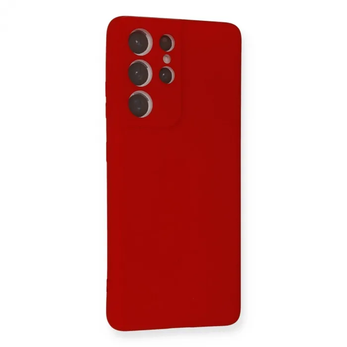 Samsung Galaxy S21 Ultra Kılıf Nano İçi Kadife Silikon - Kırmızı