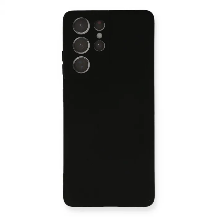 Samsung Galaxy S21 Ultra Kılıf Nano İçi Kadife Silikon - Siyah