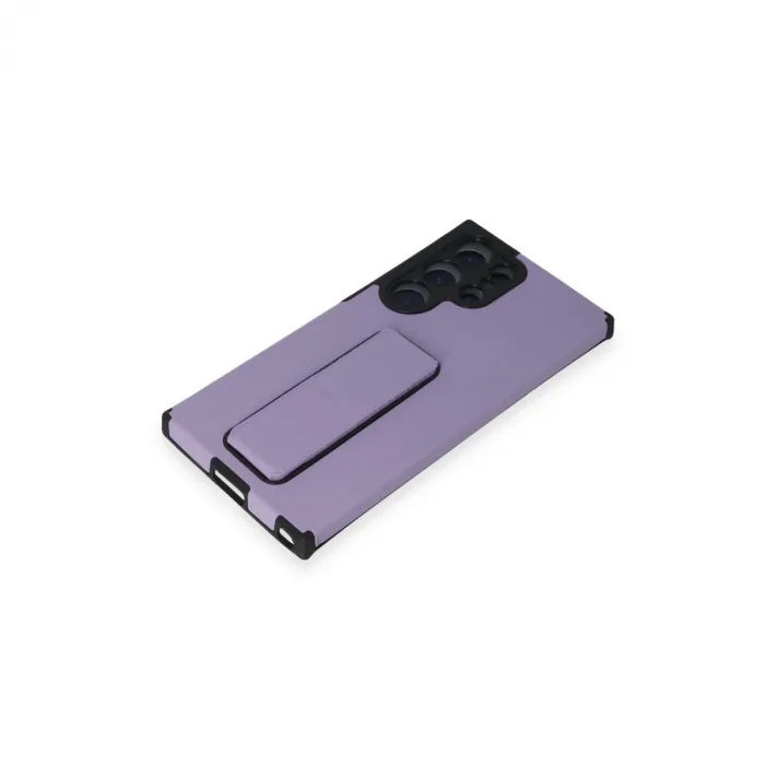 Samsung Galaxy S23 Ultra Kılıf Mega Standlı Silikon - Lila